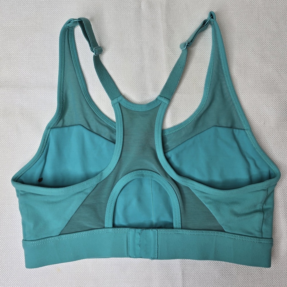 Lorna Jane Women's Teal Strappy Mesh Adjustable Razor Back Sports Bra‎ SZ: 8 - Picture 2 of 6